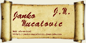 Janko Mučalović vizit kartica